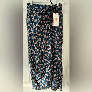 Floral Navy Midi Skirt